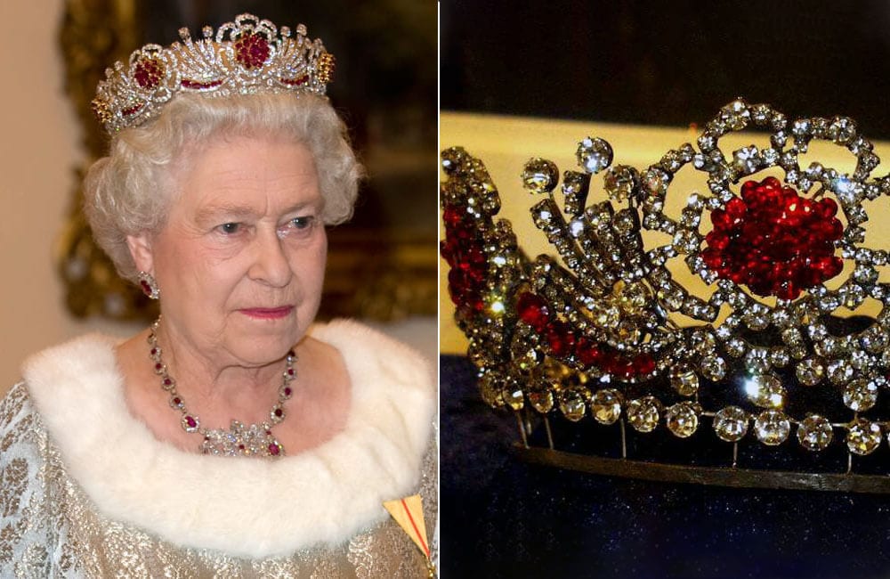 The Burmese Ruby Tiara Queen Elizabeth II ©Anwar Hussein / Geetyimages.com | @royal_family_history / Instagram.com