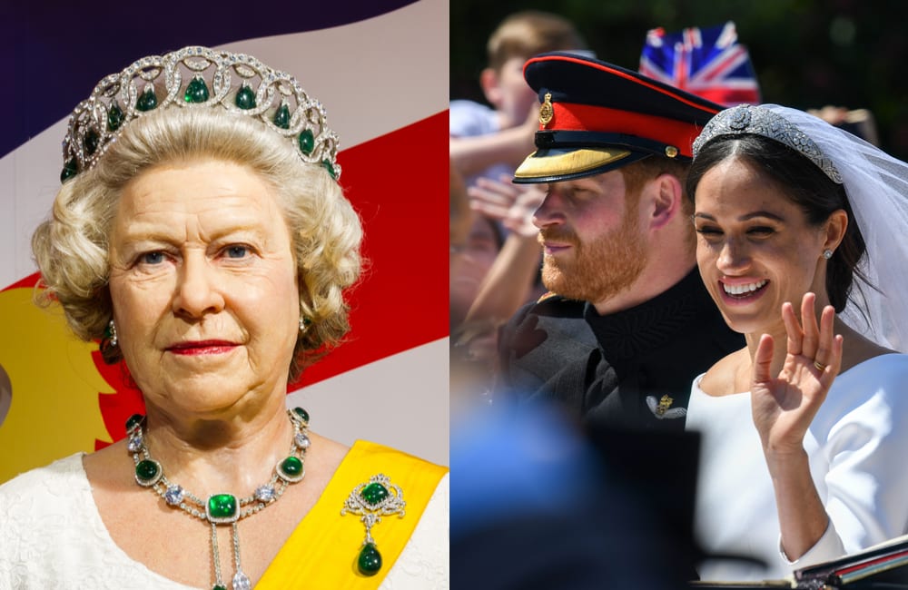 Queen Elizabeth II @NikomMaelao Production Meghan Markle @BartLenoir / Shutterstock.com